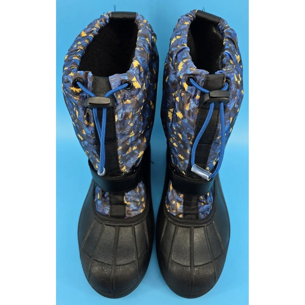 Columbia Kids Powderbug Snow Boot Sz 6 Forty Print‎ Black Blue 400g Waterproof